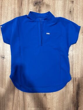 NWOT Figs Royal Blue Montex Mock Neck Scrub Top S